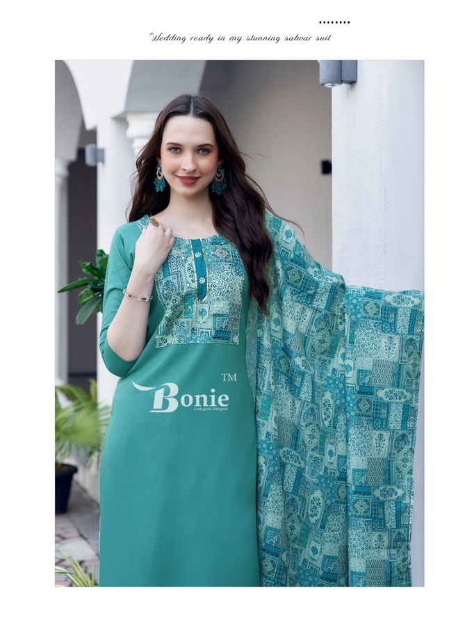 Divya Vol 1 By Bonie Heavy Rayon Stylish Kurti With Bottom Dupatta Wholesale Online